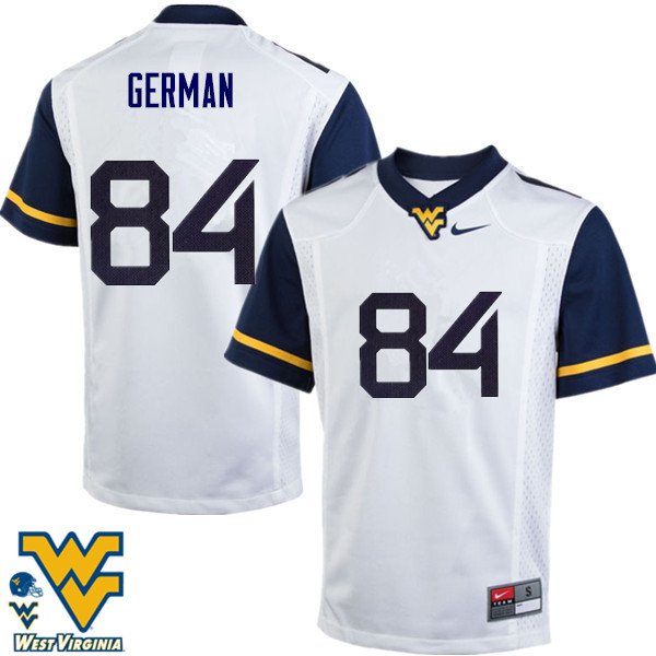 NCAA Men's Nate German West Virginia Mountaineers White #84 Nike Stitched Football College Authentic Jersey XF23O14RU